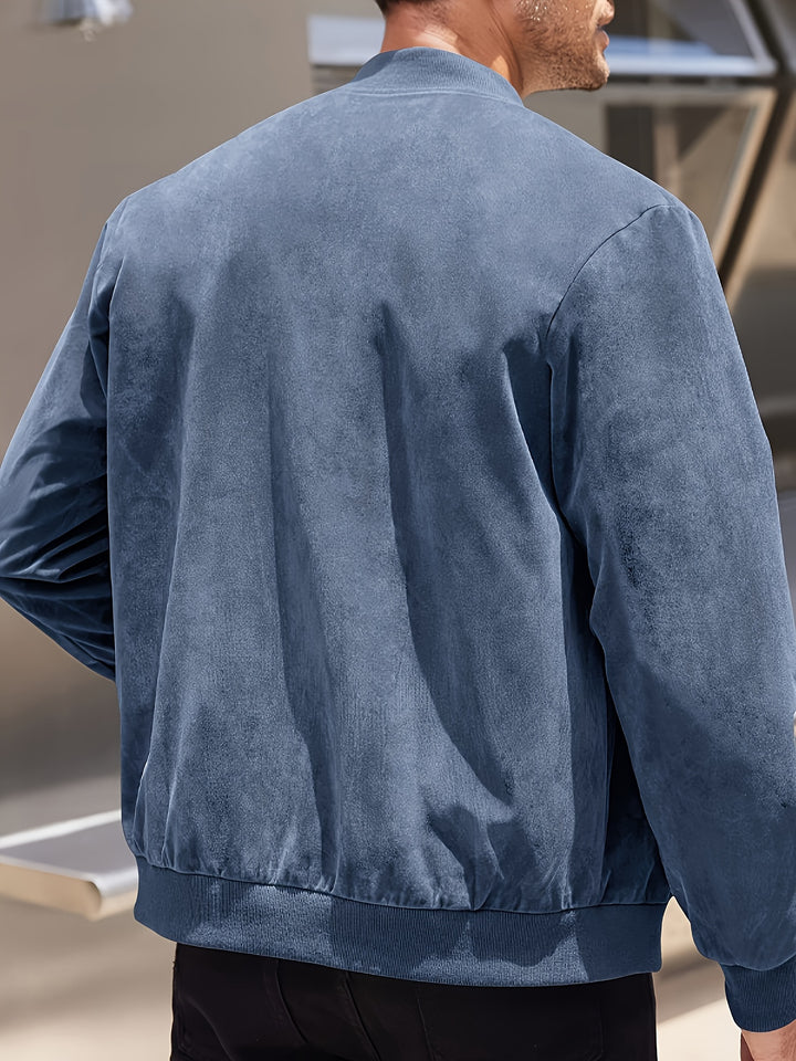 Flint | Men's Zip-Up Bomber Jacket with Stand Collar