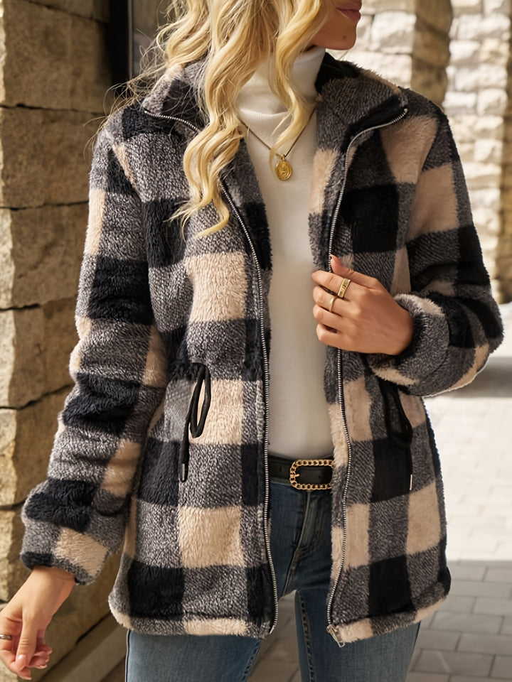 Aubrey | Cozy Plaid Hooded Jacket