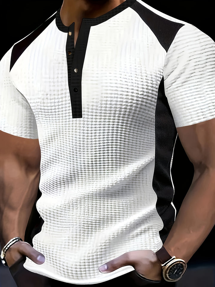 Tate | Men's Waffle Knit Henley Shirt