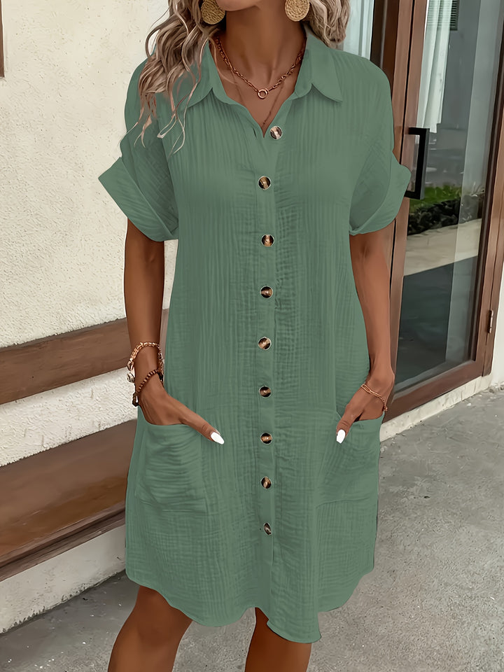 Estelle | Relaxed Button-Front Shirt Dress