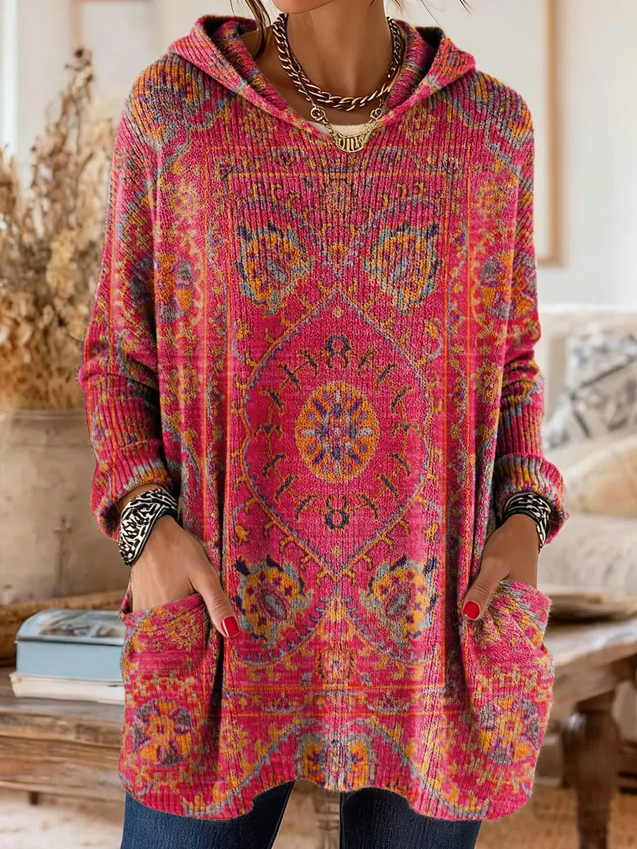 Cassia | Hooded Bohemian Tunic Jumper