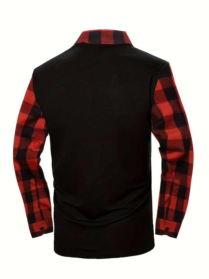 Jasper | Half-Zip Plaid-Sleeve Shirt