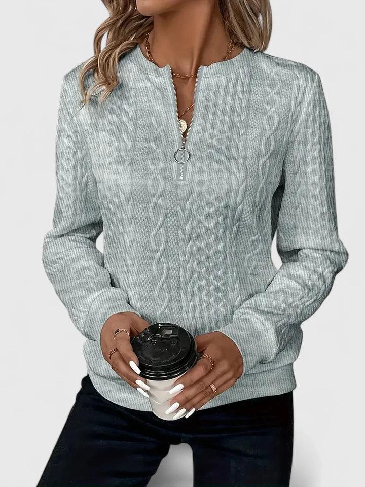 Whitney | Textured Half-Zip Sweater