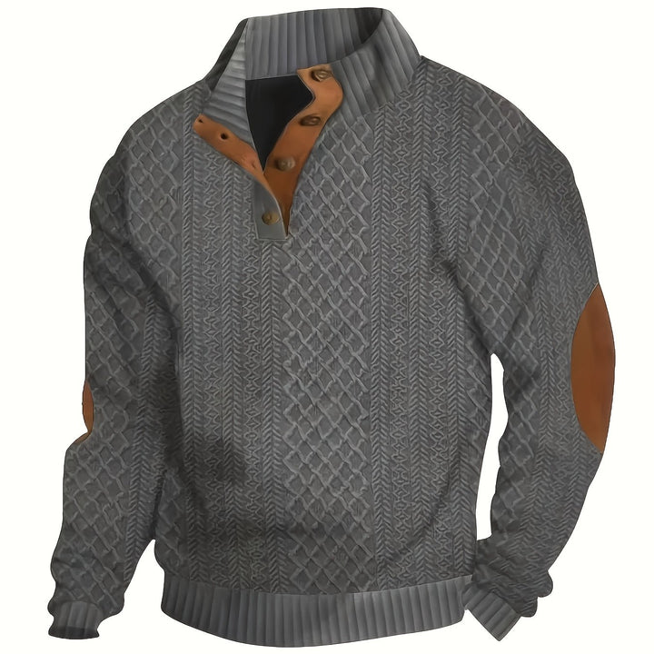 Hudson | Cable-Knit Button Henley Sweater