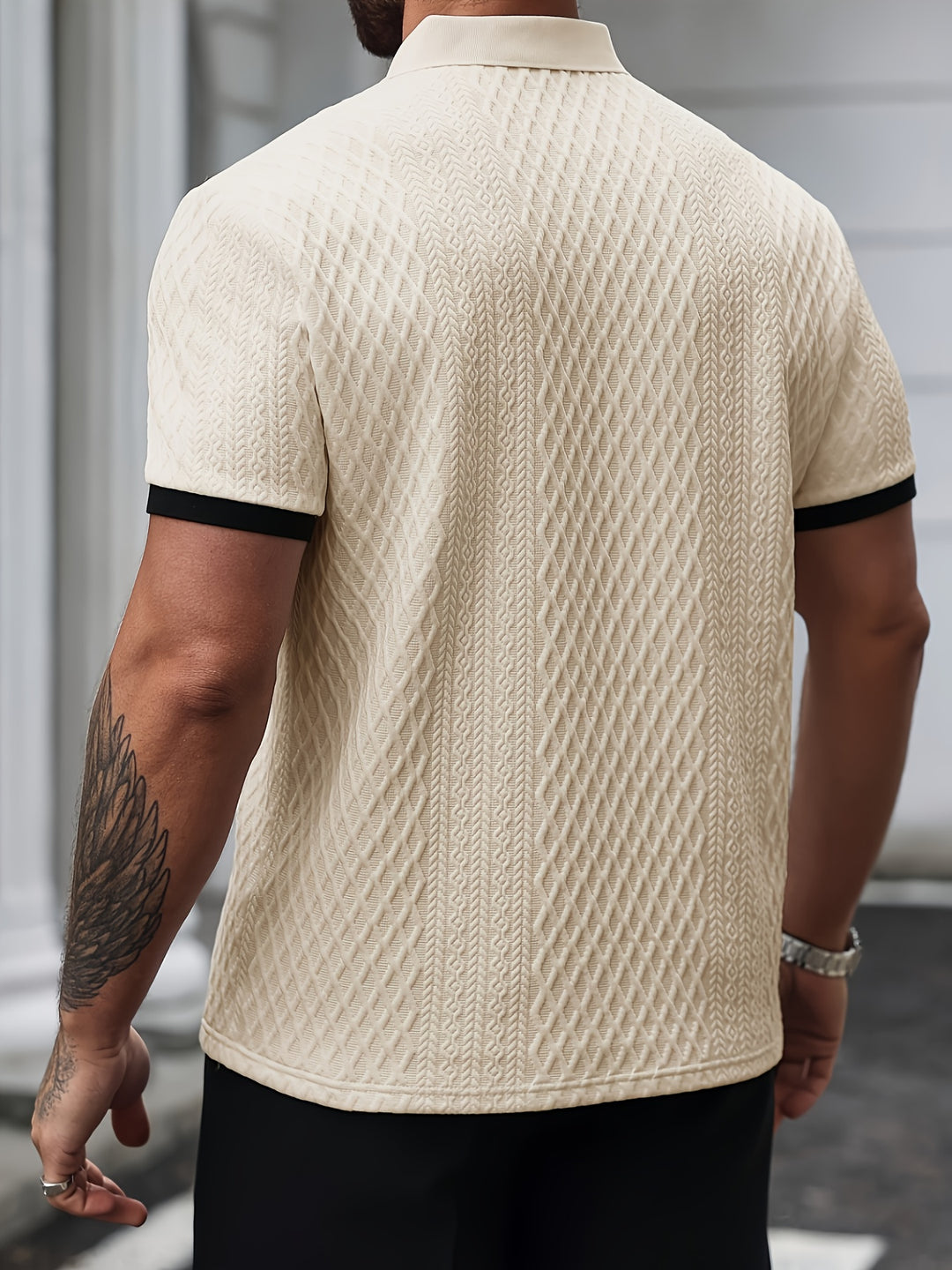 Knox | Men's Jacquard Colour-Block Polo