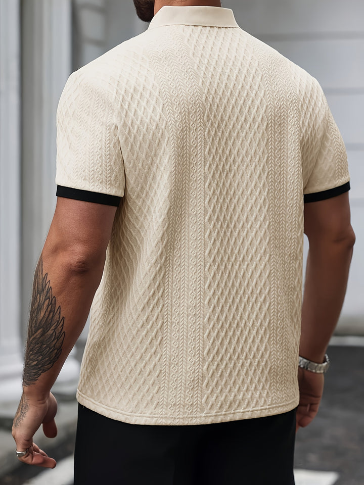 Knox | Men's Jacquard Colour-Block Polo