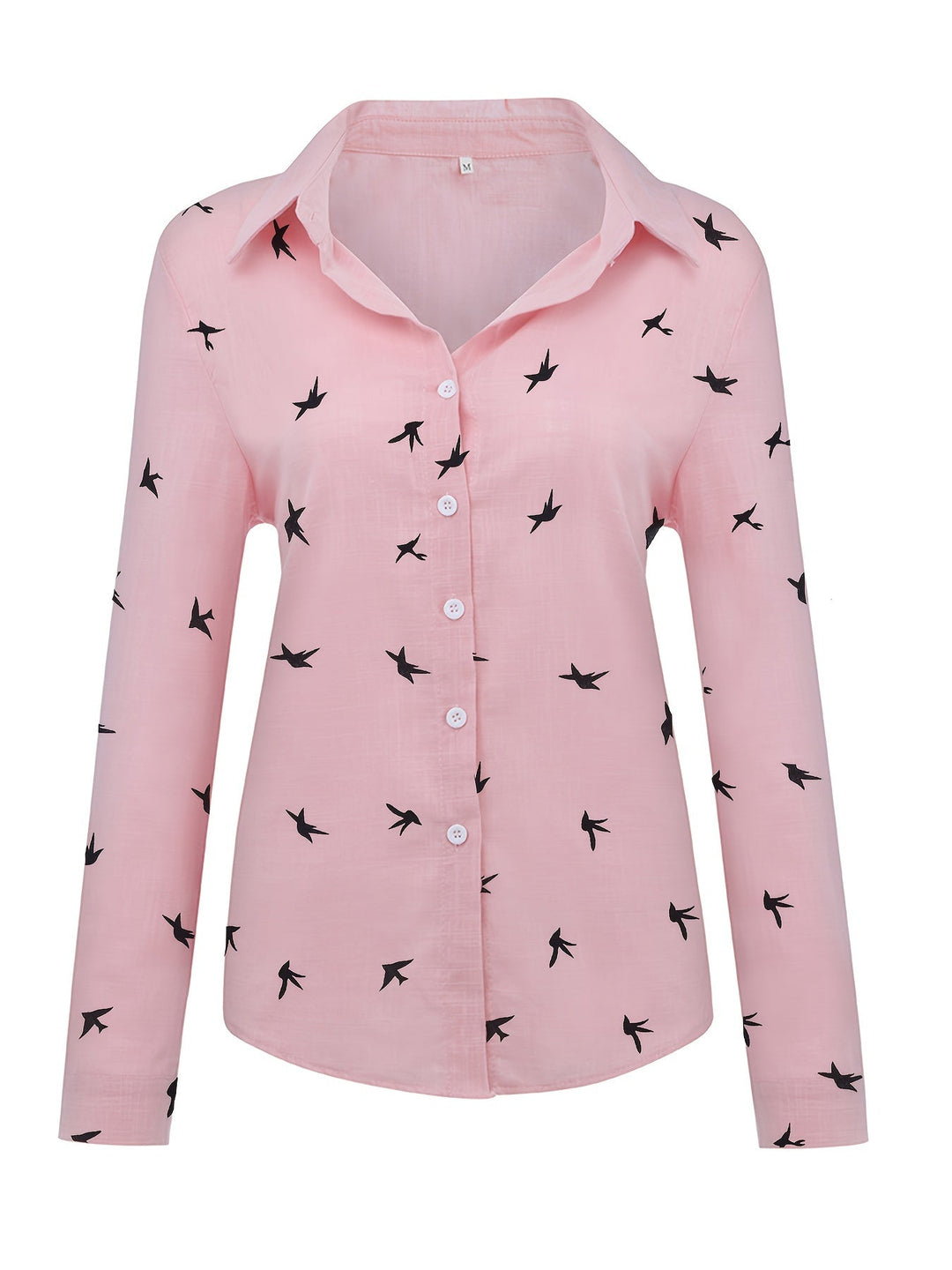 Phoebe | Bird Print Button-Up Shirt