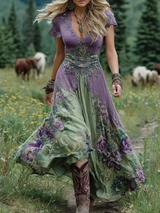 Natalie | Classic Vintage Floral Maxi Dress