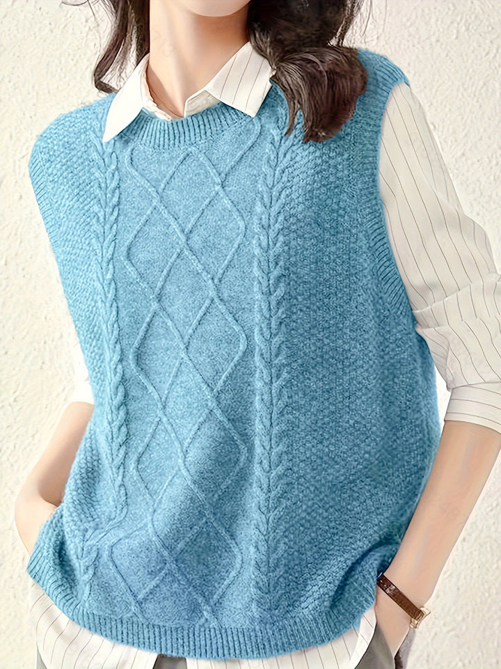 Beatrise | Classic Cable-Knit Sweater Vest