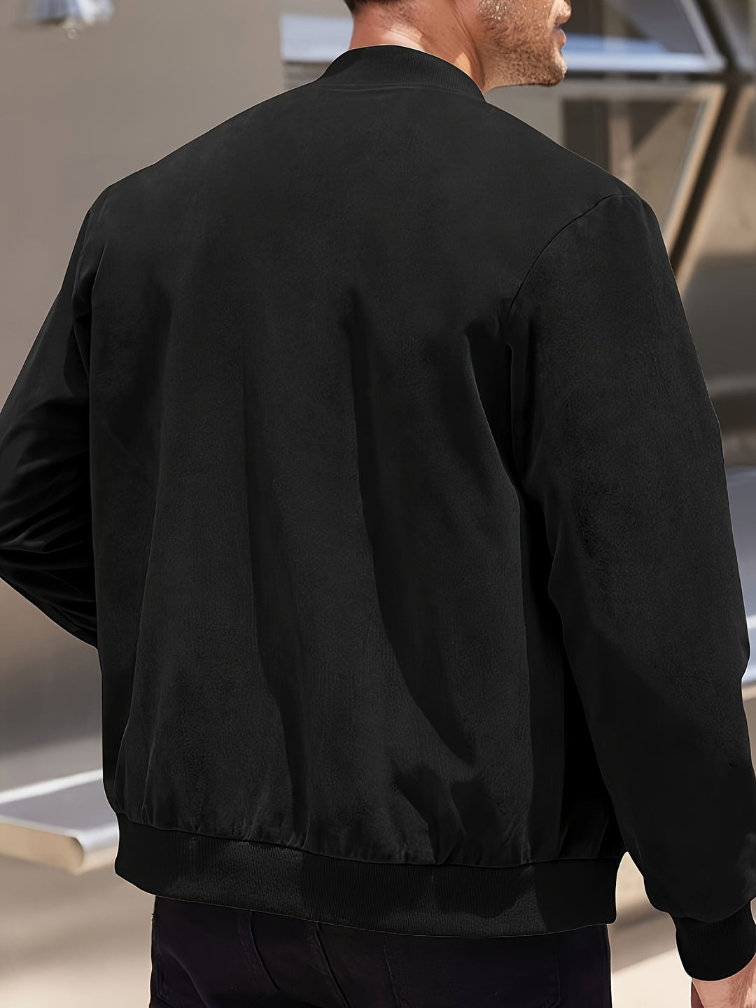 Flint | Men's Zip-Up Bomber Jacket with Stand Collar