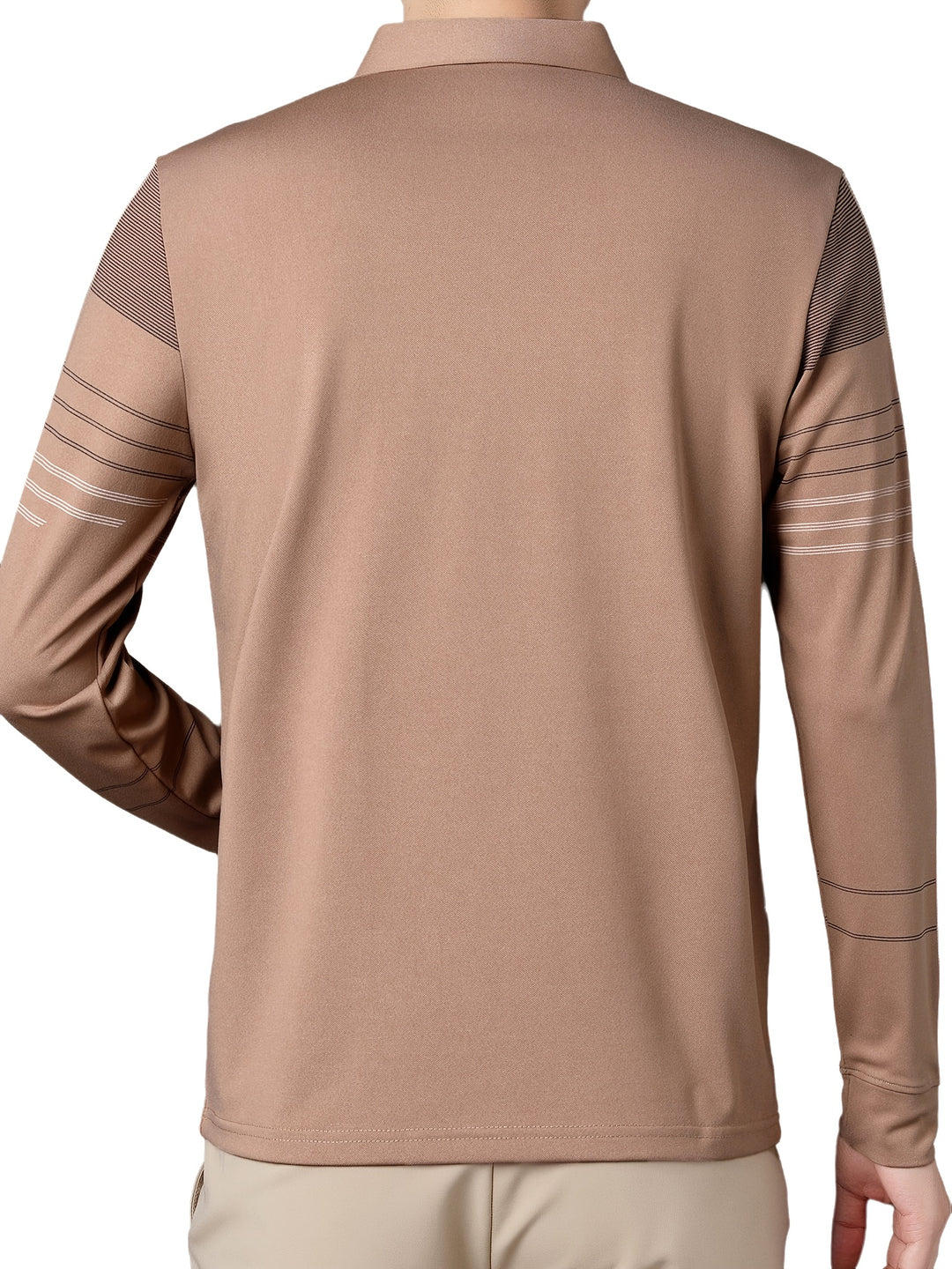 Barnett | Men's Contrast Panel Long Sleeve Polo