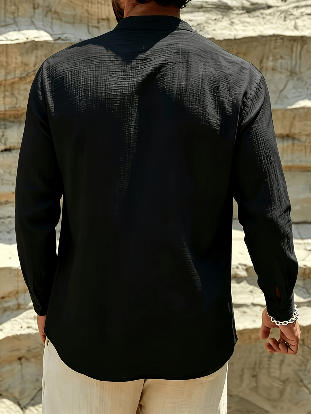 Solan | Men's Relaxed Linen Henley Shirt