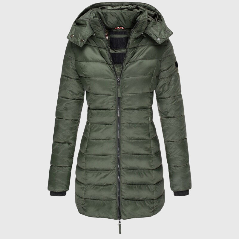 Verena | Longline Quilted Hooded Coat