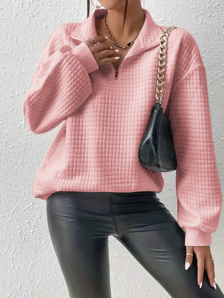 Adelina | Quarter-Zip Textured Sweater