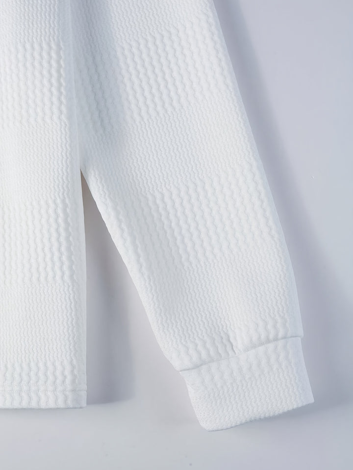 Weston | Textured Long Sleeve Polo Shirt