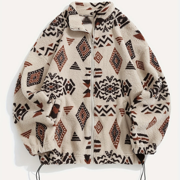 Juno | Patterned Plush Zip-Up Jacket