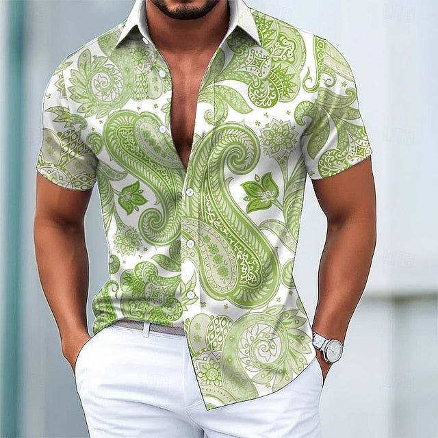 Daniel | Men's Satin Paisley Short Sleeve Shirt