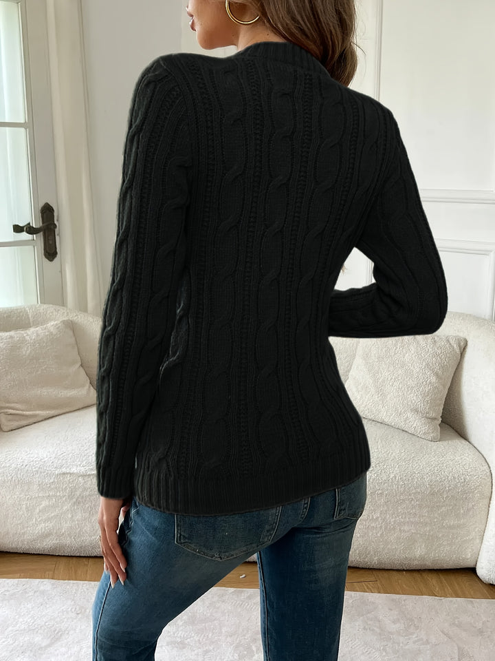 Marlow | Cable-Twist Round Neck Sweater