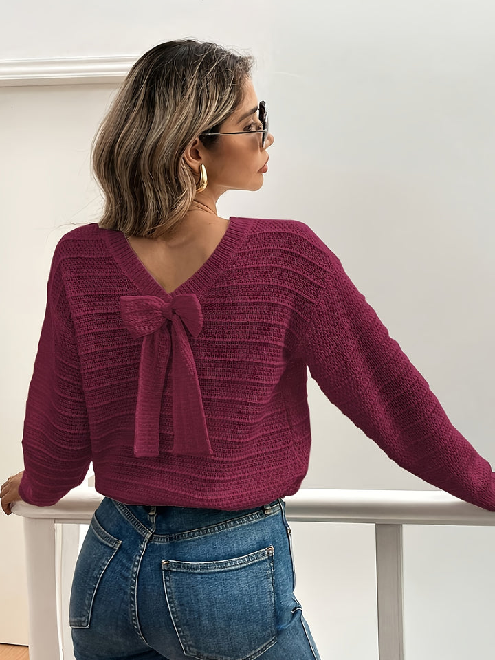 Daphne | Bow-Neck Knit Sweater