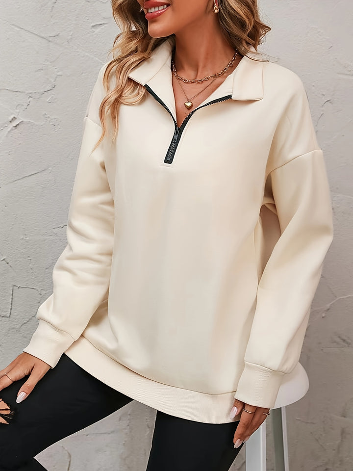 Elowen | Half-Zip Collared Sweatshirt