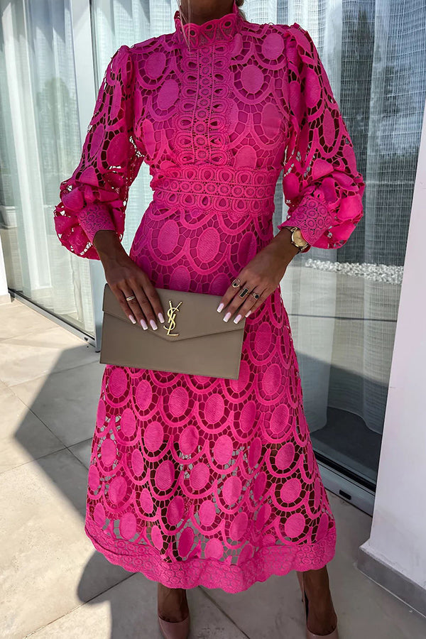 Vera | Elegant High-Neck Midi Dress