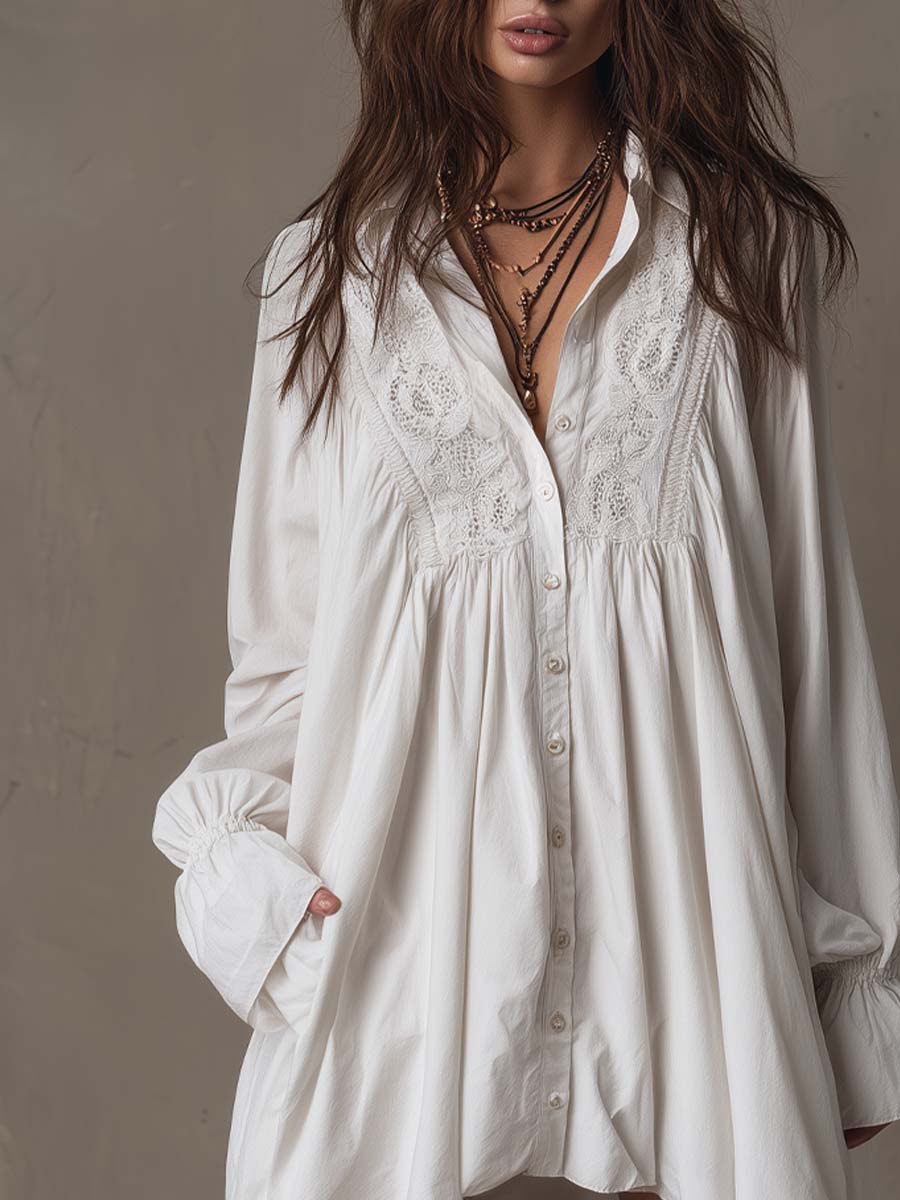 Corinne | Flowing High-Low Shirt Dress