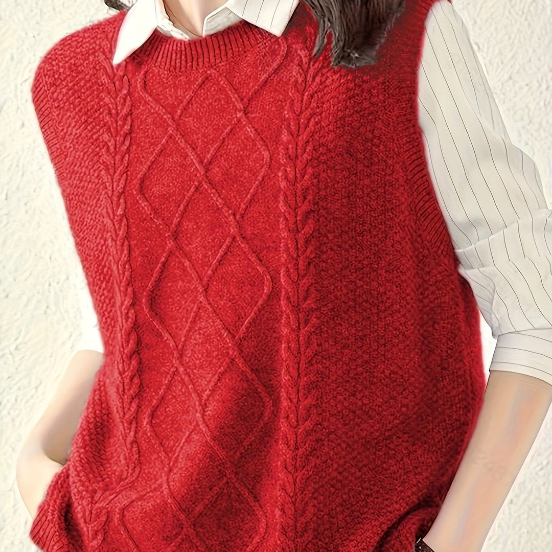 Beatrise | Classic Cable-Knit Sweater Vest