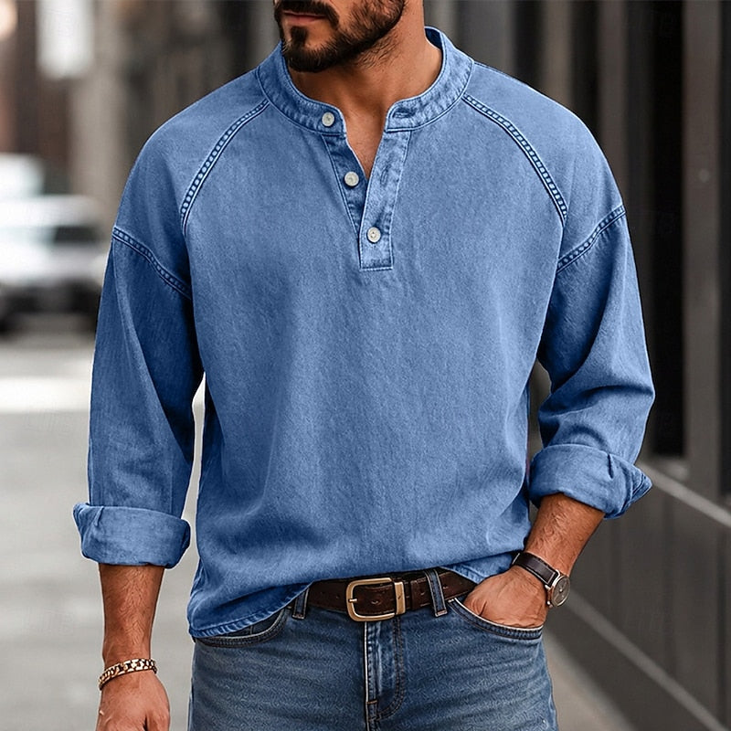 Harvey | Vintage-Washed Henley Shirt