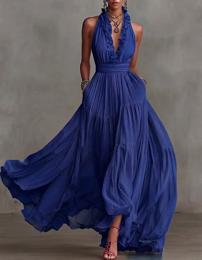 Marnie | Flowing Halter Maxi Dress