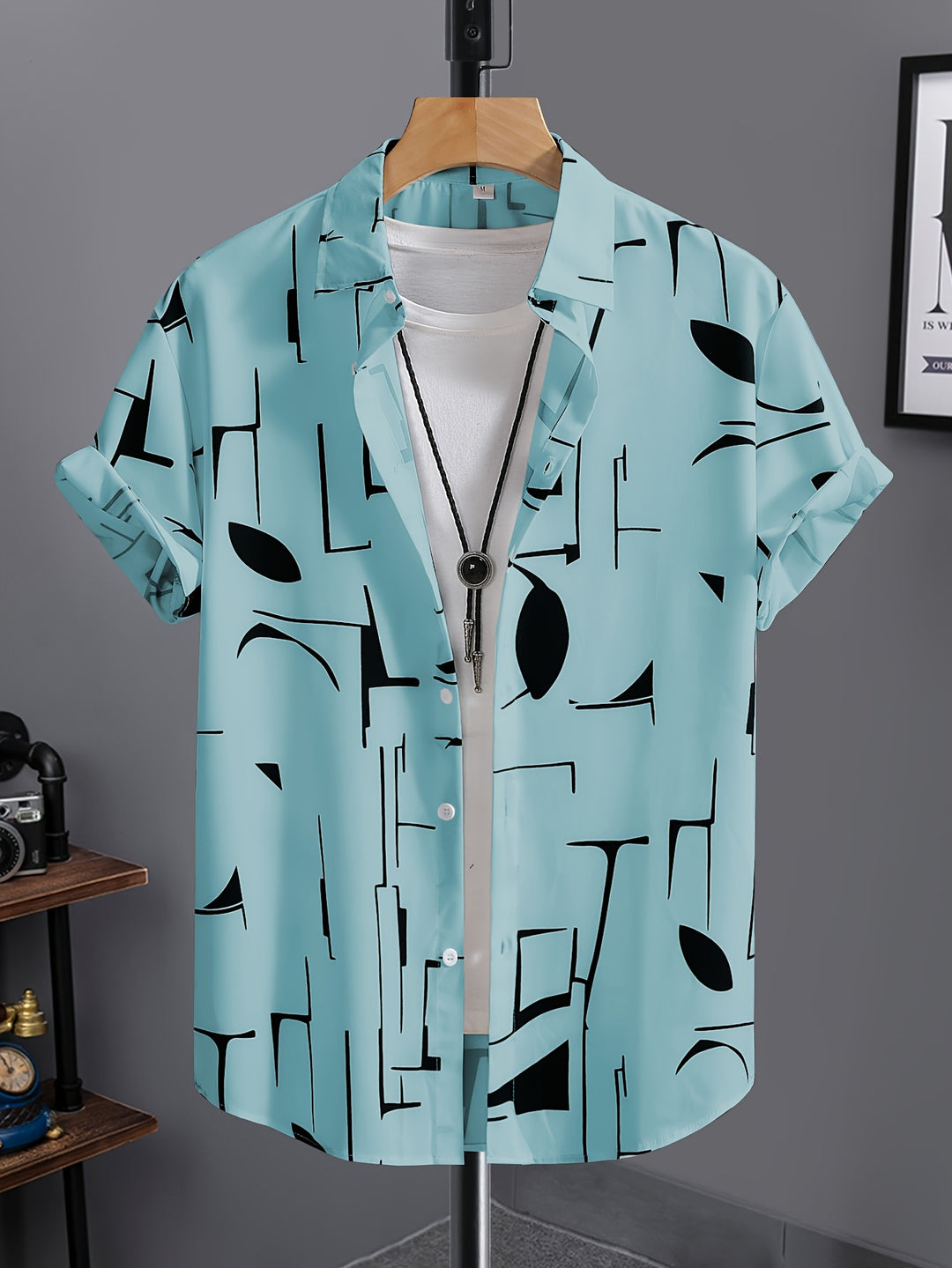 Calder | Men's Beach Print Short Sleeve Shirt