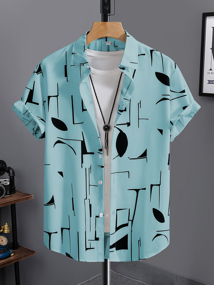 Calder | Men's Beach Print Short Sleeve Shirt