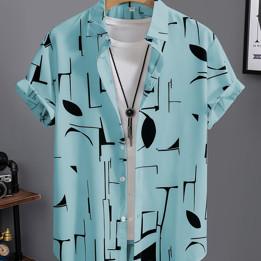 Calder | Men's Beach Print Short Sleeve Shirt