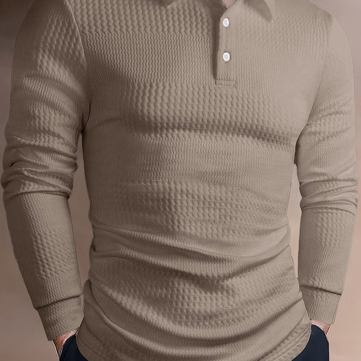 Weston | Textured Long Sleeve Polo Shirt