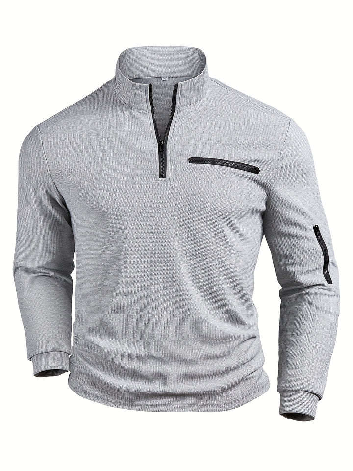 Harvey | Men's Textured Waffle Quarter-Zip Pullover