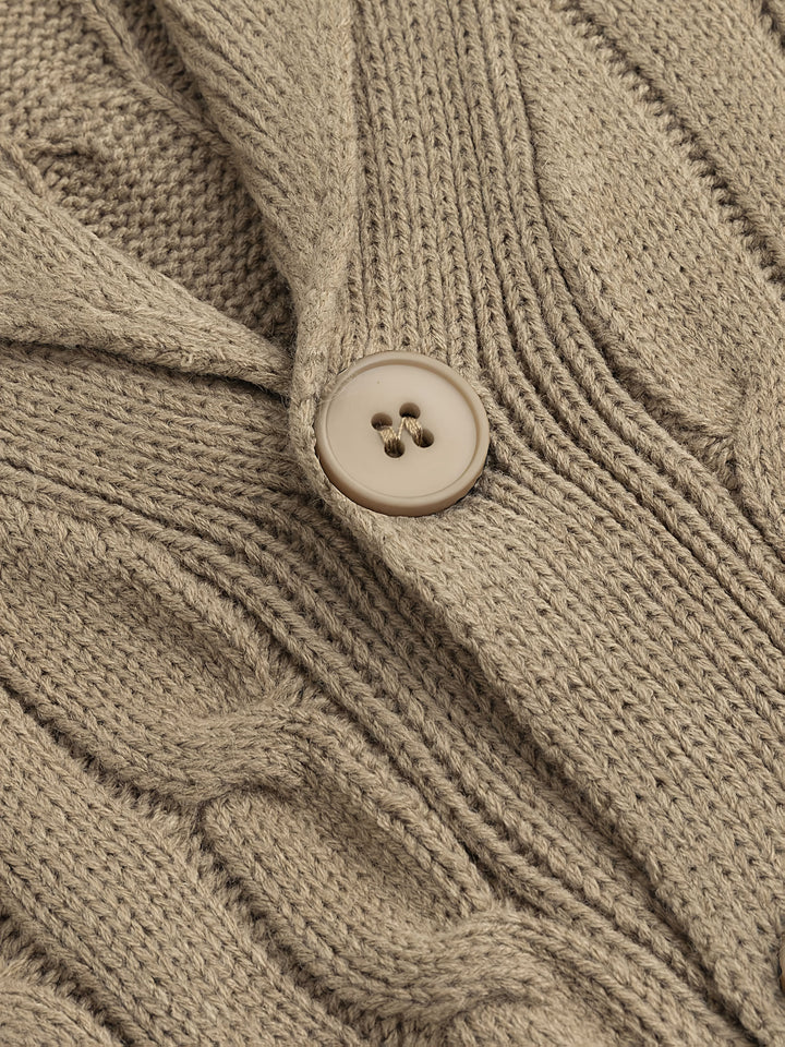 Edmund | Cable-Knit Shawl Collar Cardigan