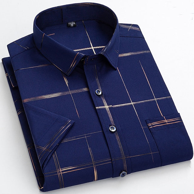 Andrew | Men's Plaid Check Short Sleeve Shirt