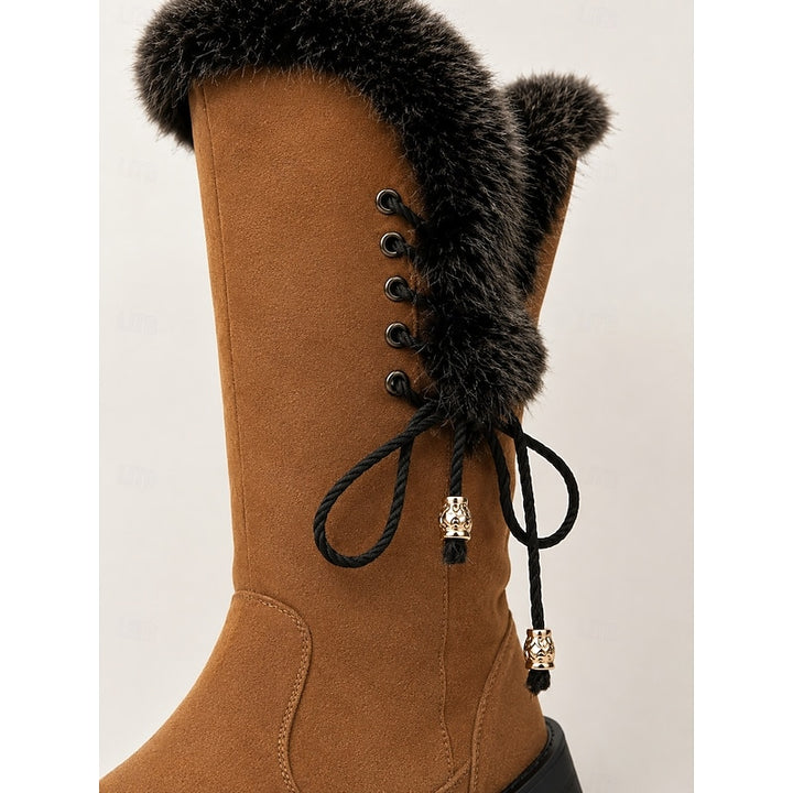 Paige | Cozy Lace-Up Knee-High Boots