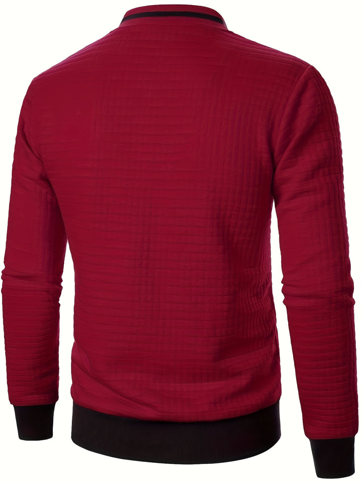 Marcus | Textured Stand-Collar Bomber Jacket