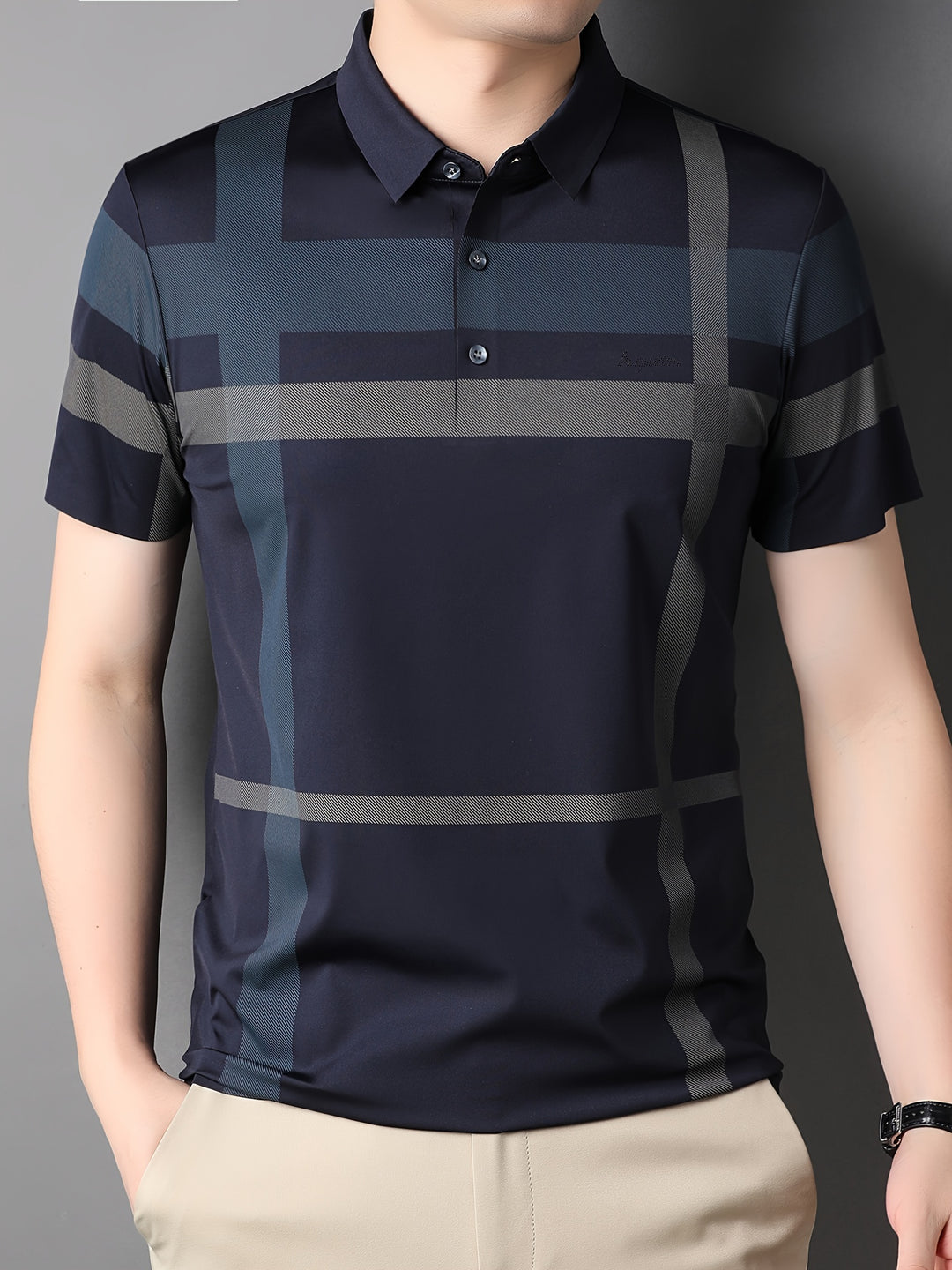 Rylan | Men's Plaid Lapel Short Sleeve Shirt