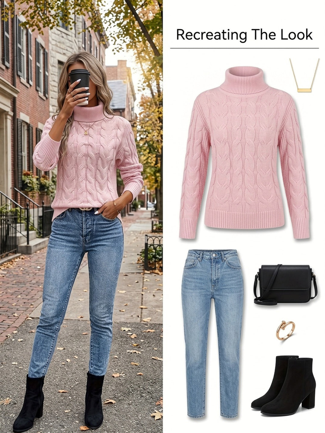 Prudence | Cable-Knit Turtleneck Sweater
