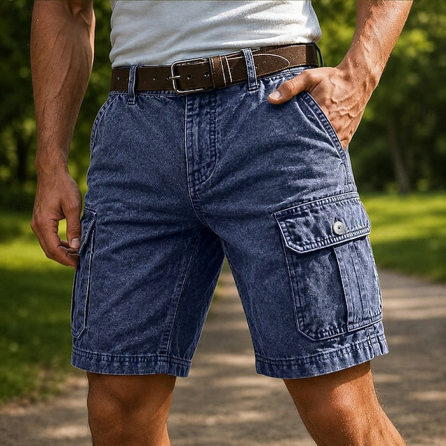 Larry | Men's Washed Cotton Cargo Shorts
