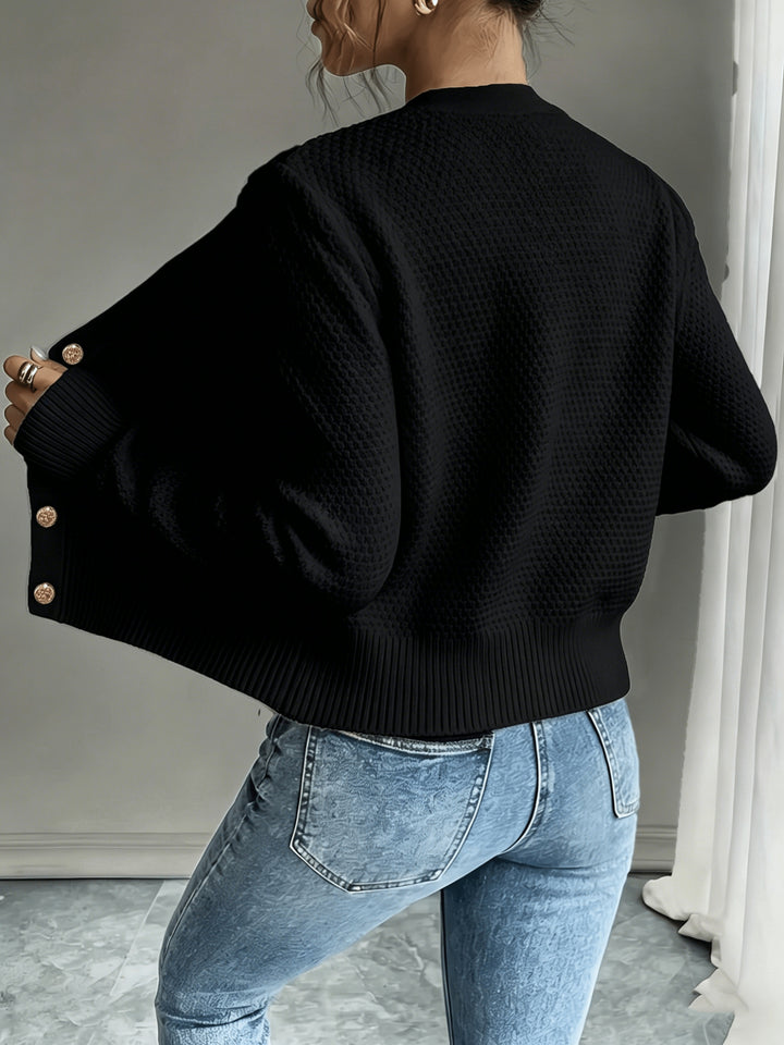Eleanor | Cable-Knit Button-Front Cardigan