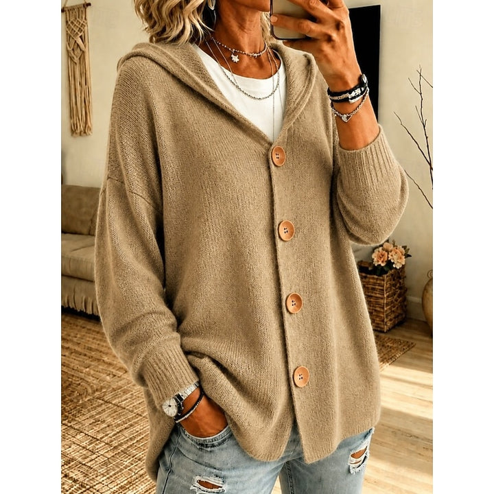 Hazel | Relaxed Hooded Button Cardigan