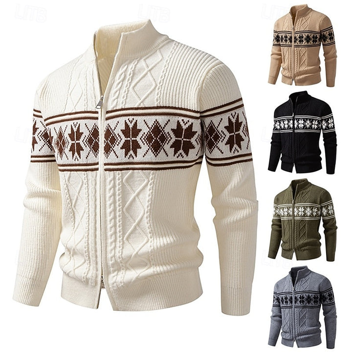 Wesley | Patterned Stand-Collar Cardigan