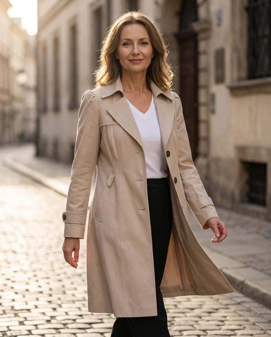 Cassia | Refined Mid-Length Trench Coat