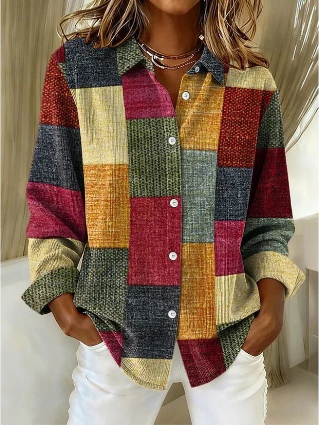 Cressida | Patchwork Button-Front Blouse