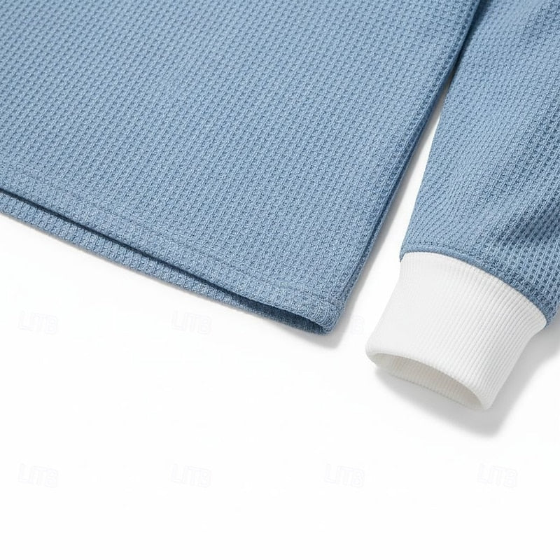 Nolan | Textured Colour-Block Henley