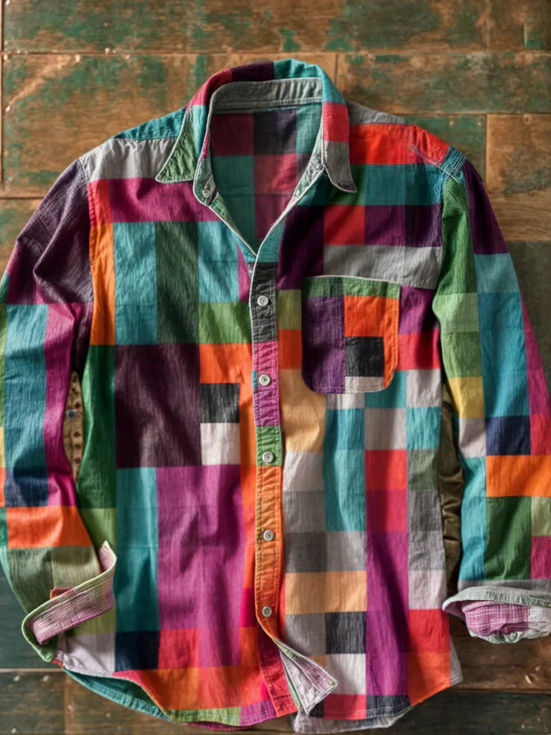 Jasper | Men's Multicolour Patchwork Woven Shirt