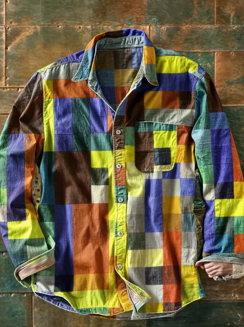 Jasper | Men's Multicolour Patchwork Woven Shirt