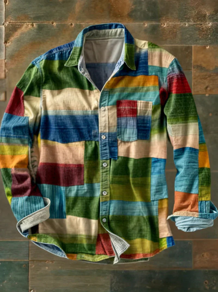 Jasper | Men's Multicolour Patchwork Woven Shirt